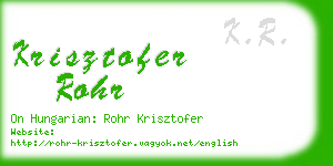 krisztofer rohr business card